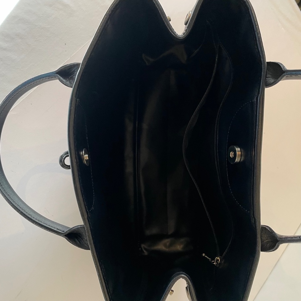 Longchamp Roseau Vintage Smooth Black Leather Hand Bag Satchel Made in France - Picture 16 of 16